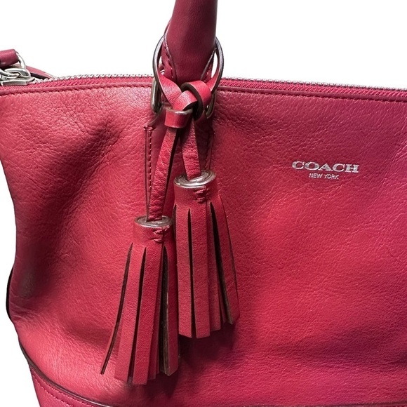COACH Legacy Molly East/West Red Leather Satchel - Picture 5 of 16